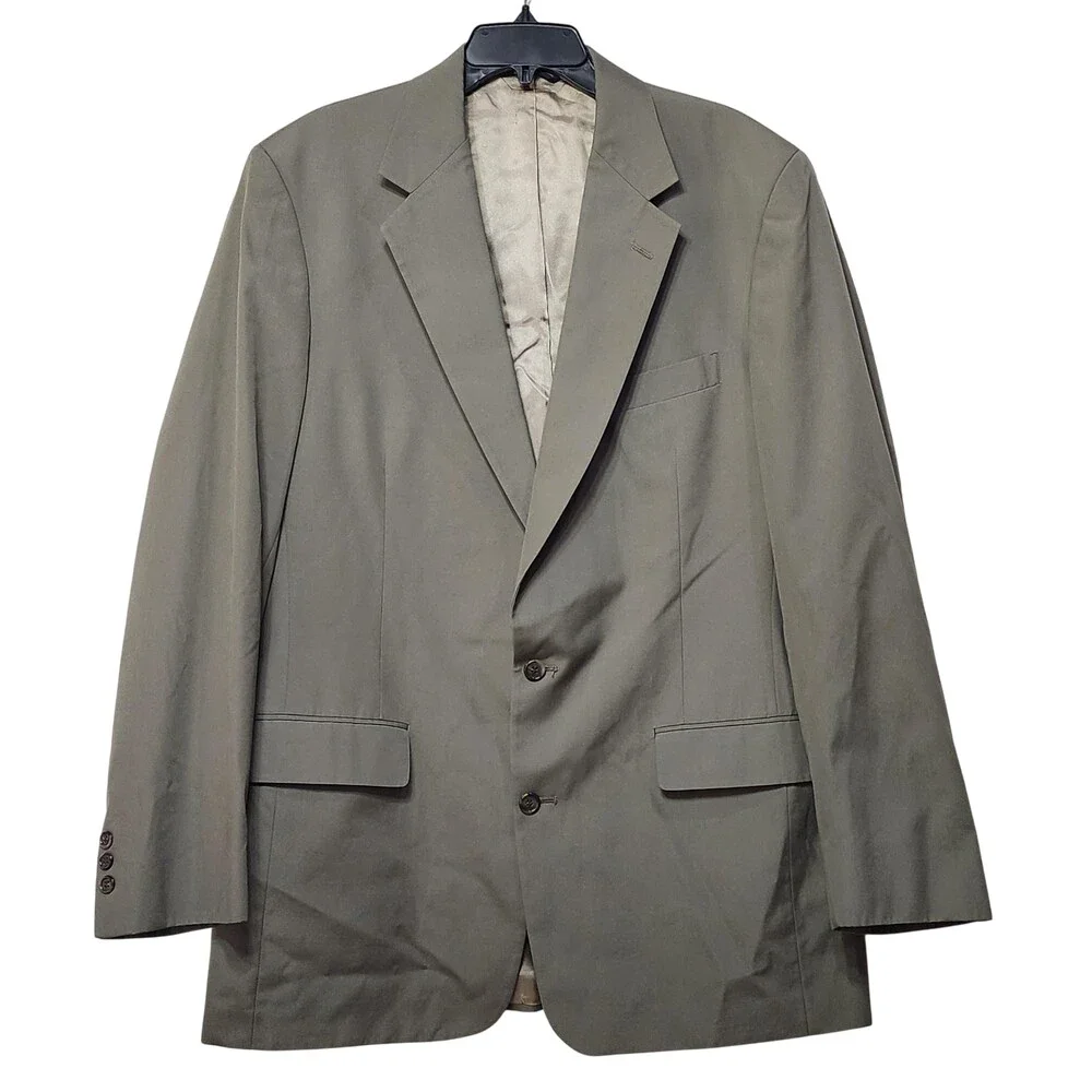Vintage Brooks Brothers Suit Jacket Mens 48 Green Two Button Made In USA Blazer